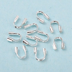 真鍮製U字カン  カドミウムフリー＆鉛フリー  銀色のメッキ  4.5x4x1mm  穴：0.5mm&nbsp;X-KK-R030-S