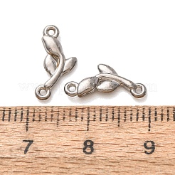 304ステンレススチールコネクタチャーム  花のリンク  ステンレス鋼色  13.5x6x2mm  穴：1mm&nbsp;STAS-N124-52P
