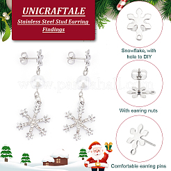 201 Stainless Steel Stud Earring Findings with Hole&nbsp;EJEW-UN0002-34B
