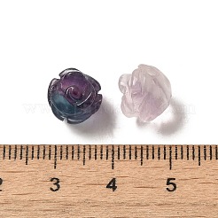 天然蛍石彫刻花散らしビーズ  ローズ  8.5~10x10x10.5mm  穴：1mm&nbsp;G-O156-B-21