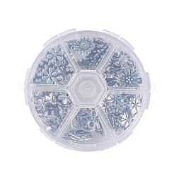 合金のチベット風チャーム  花  アンティークシルバー  10~16x9.5~15x2~7mm  穴：1.5~2mm  約135個/箱&nbsp;TIBEP-JP0001-01AS