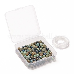 100Pcs 8mm Natural Chrysocolla Round Beads&nbsp;DIY-LS0002-21