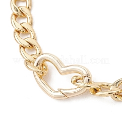 Brass Cuban Link Chain Bracelets for Women&nbsp;BJEW-JB13565