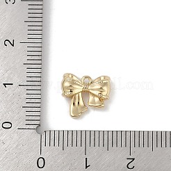 真鍮製チャーム  カドミウムフリー＆ニッケルフリー＆鉛フリー  蝶結び  ゴールドカラー  10x11x4mm  穴：1mm&nbsp;KK-Z065-10G