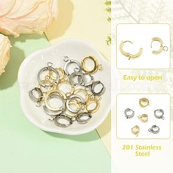 16Pcs 201 Stainless Steel Huggie Hoop Earrings Findings&nbsp;STAS-FS0002-26D