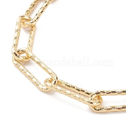 Brass Textured Paperclip Chain Anklets&nbsp;AJEW-AN00416