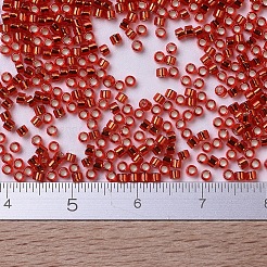 MIYUKIデリカビーズ小  シリンダー  日本製シードビーズ  15/0  （dbs0043)シルバーライニングレッド  1.1x1.3mm  穴：0.7mm  約175000個/袋  50 G /袋&nbsp;SEED-X0054-DBS0043