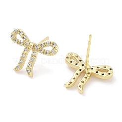 Brass Cubic Zirconia Stud Earrings for Women&nbsp;EJEW-S217-B04