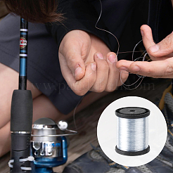 PE 釣り糸 2 ロール  200個のアルミニウム丸チューブ  銀  釣り糸: 0.8mm  170 m /ロール  丸チューブ：8x2mm  穴：0.8mm&nbsp;DIY-FH0006-57