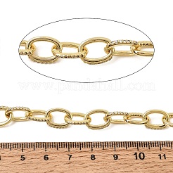 Brass Micro Pave Clear Cubic Zirconia Cable Chains&nbsp;KK-CBACA9B-07G