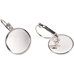 Clear Domed Glass Cabochon Cover and Brass Lever Back Earring Settings for DIY&nbsp;DIY-PH0001-60S
