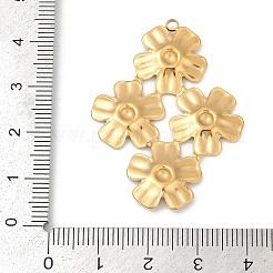 304ステンレスペンダント  イオンプレーティング（ip）  花のチャーム  18KGP本金メッキ  42.5x32x2.5mm  穴：2mm&nbsp;STAS-C121-44C-G