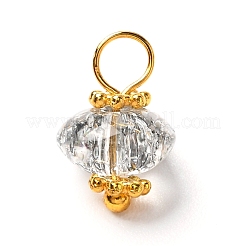 クラックガラスペンダント  真鍮パーツ  ゴールドカラー  ロンデル  ミックスカラー  12x8mm  穴：3.5mm&nbsp;PALLOY-JF00900