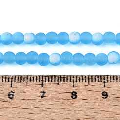 Frosted Transparent Glass Beads Strands&nbsp;GLAA-T032-T4mm-MBB06