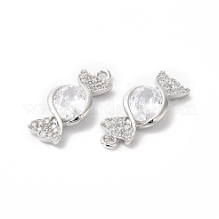 Brass Pave Cubic Zirconia with Glass Pendants&nbsp;KK-G465-14P