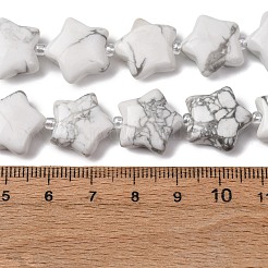 天然石ハウライトビーズ連売り  スター  シードビーズで  15~15.5x16~16.5x6.5~7mm  穴：1.4mm  約25個/連  15.75''~16.14''（40~41センチメートル）&nbsp;G-K359-E20
