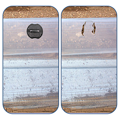 プラスチックステープルガスケット  ガーデニングツール  フラットラウンド  ブラック  67x63x2mm  穴：5.5mm＆9x5mm&nbsp;FIND-WH0173-336A