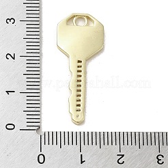 真鍮キュービックジルコニアペンダント  エナメル  長持ちメッキ  キー  ゴールドカラー  31~31.5x12.5x2mm  穴：2.5mm&nbsp;KK-M275-27G