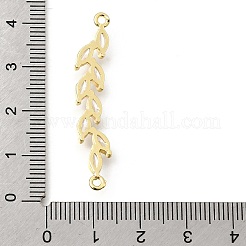 Brass Pave Clear Cubic Zirconia Leaf Links Connector Charms&nbsp;KK-Z156-15G