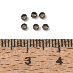 真鍮製つぶし玉カシメ玉  ロンデル  ニッケルフリー  アンティークブロンズ  1x2mm  穴：1mm&nbsp;LS-KK-L019-AB-NF