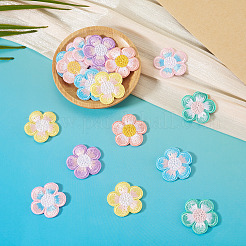 24Pcs 4Bags Flower Polyester Embroidery Paillette Cloth Iron on/Sew on Patches&nbsp;PATC-TA0001-50