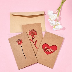 3 Sets Kraft Paper Greeting Cards&nbsp;AJEW-FS0001-27A