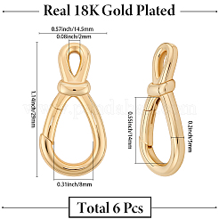 真鍮スプリングゲートリング6個  18KGP本金メッキ  29x14.5x5mm  穴：5x2mm&nbsp;FIND-SC0020-69