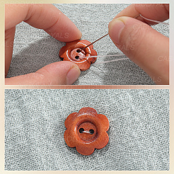 120個、3種類のスタイル、2穴木製ボタン  花  チョコレート  11.5~20x3~4mm  穴：1.7~2mm  40個/スタイル&nbsp;DIY-CY0001-89
