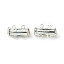 2-Strands 4-Holes Tube Brass Magnetic Slide Lock Clasps&nbsp;KK-D472-S-NF