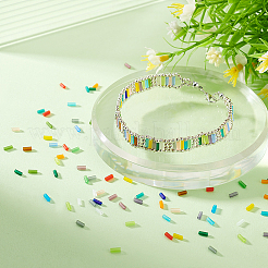 1800色のフロストガラスチューブビーズ18個  ミックスカラー  4.5~5x2mm  穴：1mm  100個/カラー&nbsp;FGLA-PH0001-09