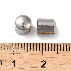 変色しない304ステンレススチールの靴ひも用アグレット  靴紐の先端の頭  コラム  ステンレス鋼色  5.5x6.5mm  穴：5mm&nbsp;STAS-Z045-07A-P