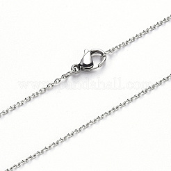 変色しない304ステンレススチールアズキチェーンネックレス  カニカン付き  ステンレス鋼色  19.68インチ（50cm）  リンク：3x2x0.6mm&nbsp;NJEW-S420-008C-P