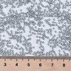 MIYUKIラウンドロカイユビーズ  日本製シードビーズ  （rr178)透明灰色光沢  15/0  1.5mm  穴：0.7mm  約5555PCS /ボトル  10 G /ボトル&nbsp;SEED-JP0010-RR0178