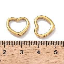 304ステンレススチールリンクリング  ハート  イオンプレーティング（ip）  18KGP本金メッキ  12.5x14x3mm  内径：11.5x10mm&nbsp;STAS-Z184-32G-03