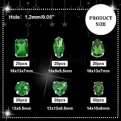 AHADEMAKER 1 Set Teardrop/Horse Eye/Heart/ Flat Round/Oval/Rectangle Octagon Shape Sew on Rhinestone&nbsp;FIND-GA0005-72A