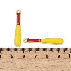 合金エナメルチャーム  スポーツボールチャーム  ゴールドカラー  野球用バット  35x6x3mm  穴：1.6mm&nbsp;ENAM-V001-01I-G