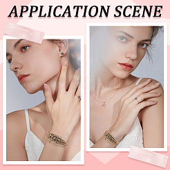 16Pcs Stainless Steel Satellite Chains Stretch Bracelet for Women&nbsp;BJEW-SP0001-16A