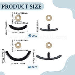 100Sets 2 Styles Plastic Doll Craft Mouth&nbsp;DIY-PH0033-82
