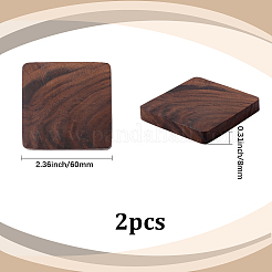 ブラックウォールナットウッドのカップマット  耐熱コースター  正方形  60x60x8mm  2個/セット&nbsp;WOOD-DJ0001-06E