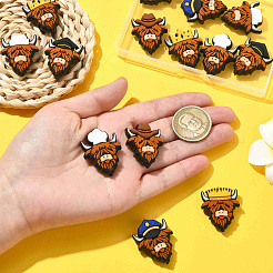 14Pcs 7 Styles Cattle Food Grade Silicone Focal Beads&nbsp;SIL-CJ0003-11