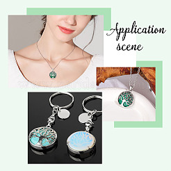 10Pcs Synthetic Malachite Flat Round Pendants&nbsp;G-AR0006-25B