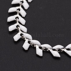 Enamel Wheat Link Chains Bracelet&nbsp;BJEW-P271-02P-04