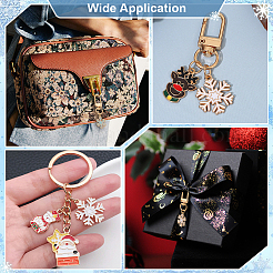 20Pcs 4 Styles Snowflake Alloy Enamel Pendant Decorations&nbsp;HJEW-PH02073