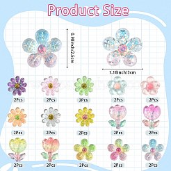 30Pcs 15 Styles Acrylic Cabochons&nbsp;MACR-SZ0001-91