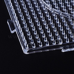 5x5mmDIYアイロンビーズに使用ABCプラスチックペグボード  アイロン用紙とプラスチックヒューズビーズピンセット付き  混合図形  透明&nbsp;DIY-X0293-99