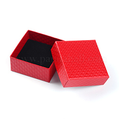 厚紙のジュエリーセットボックス  内部のスポンジ  正方形  レッド  7.3x7.3x3.5cm&nbsp;CBOX-Q035-27B
