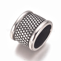 304ステンレススチールスライダーチャーム  コラム  アンティークシルバー  12x16x12mm  穴：13x8.5mm&nbsp;STAS-I137-04AS