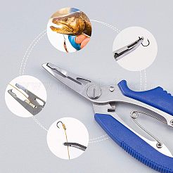 ステンレススチール製フィッシングプライヤー  カーブ鉗子  布とナイロン袋付き  ミックスカラー  3個/セット&nbsp;TOOL-FH0001-01