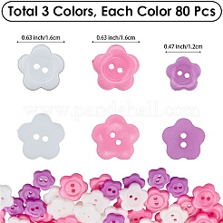 240Pcs 3 Styles Acrylic Sewing Buttons for Costume Design&nbsp;BUTT-DJ0001-11