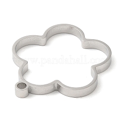 Non-Tarnish 304 Stainless Steel Open Back Bezel Flower Pendants&nbsp;STAS-Z040-13P